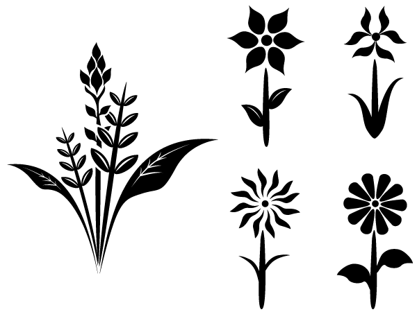 Free Flower Plant Vector Silhouettes Free Vector.