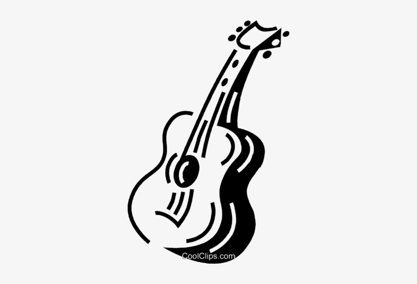 Acoustic Guitar Royalty Free Vector Clip Art Illustration.