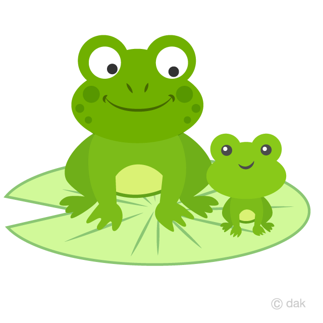 Parent and Child Frogs Clipart Free Picture｜Illustoon.