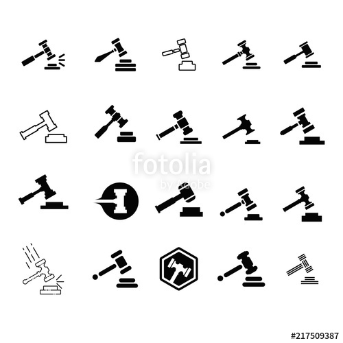 Gavel logo. Justice icon. Law symbol. Vector eps 08.\