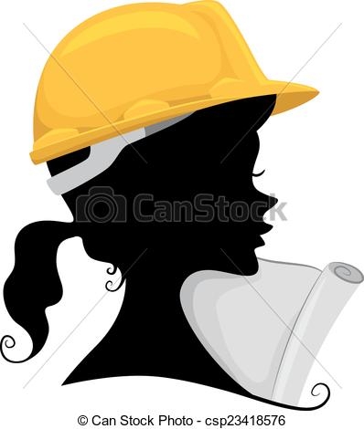 Girl Civil Engineer Clipart.