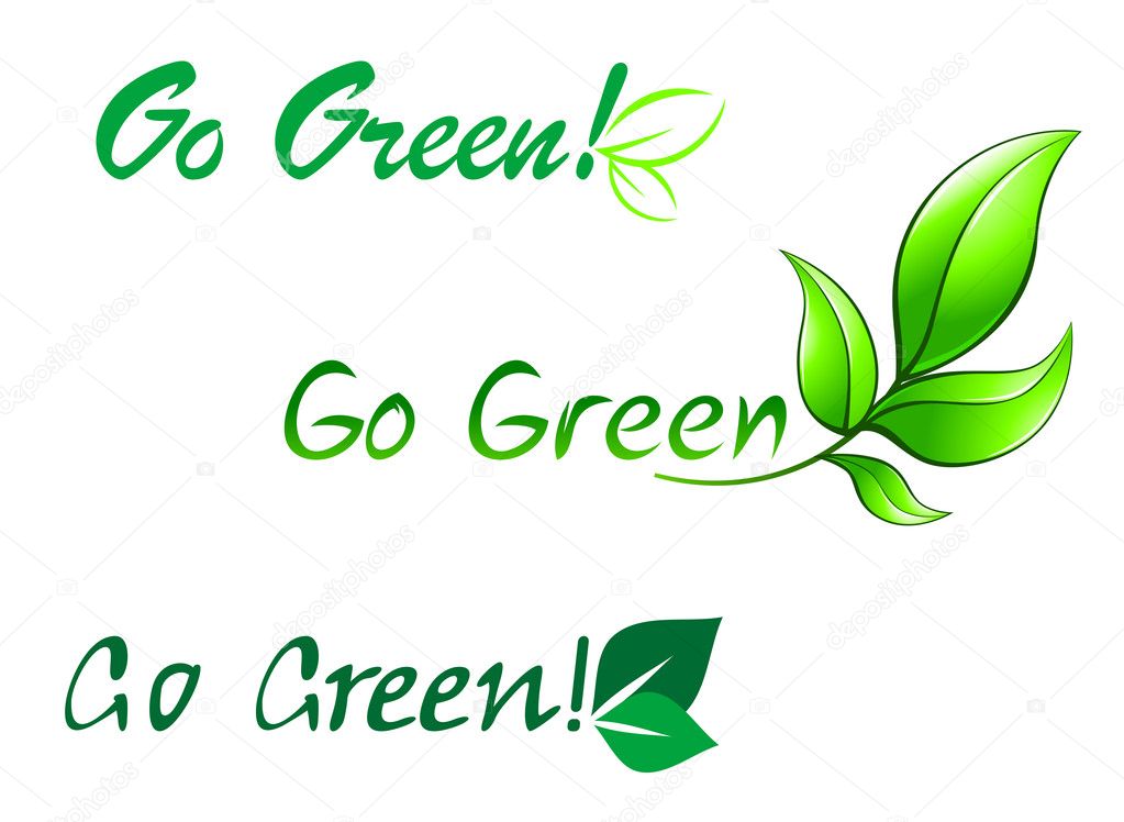 Go green symbols — Stock Vector © Seamartini #7679978.