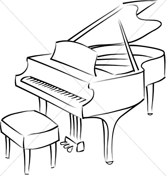 Black Grand Piano Clip Art, Grand Piano Free Clipart.