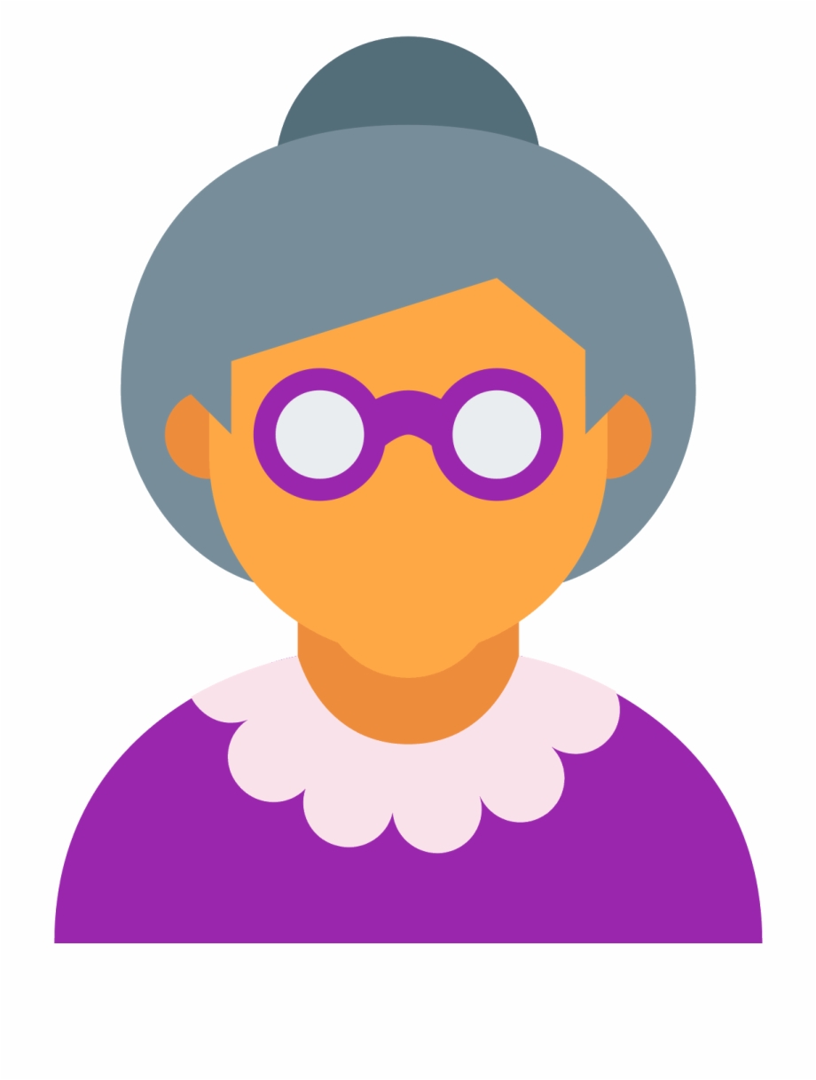 Woman Old Icons Age Computer User Grandma Clipart.