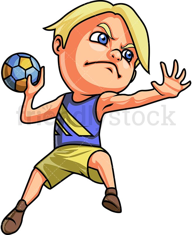 Little Boy Playing Handball.