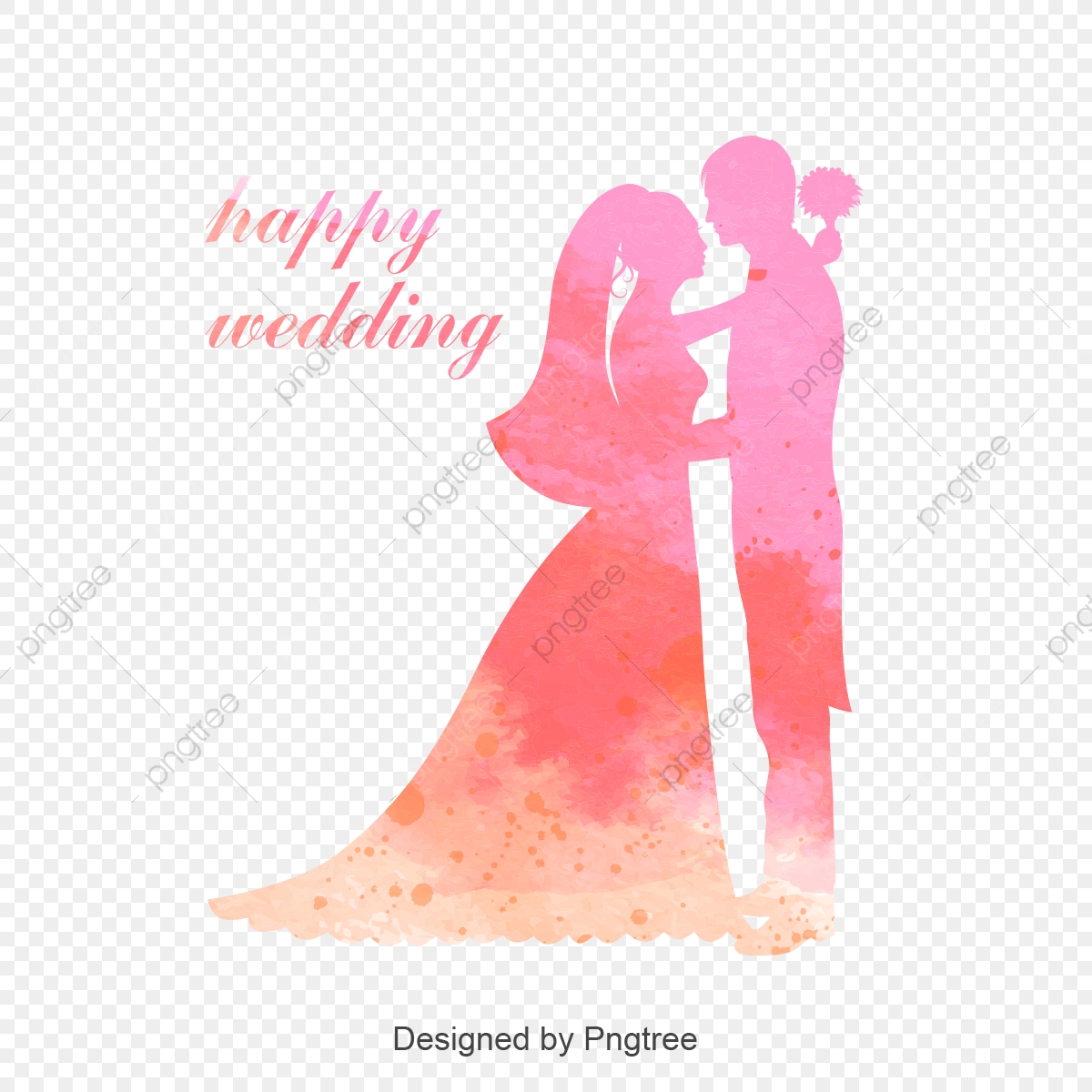 Happy Marriage Romantic Pink Background Material, Happy Wedding.