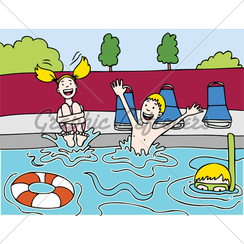 Girl Swim Party Clipart.