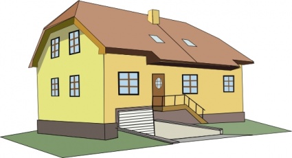 Koloniala hus ClipArt clipart, gratis clipart.