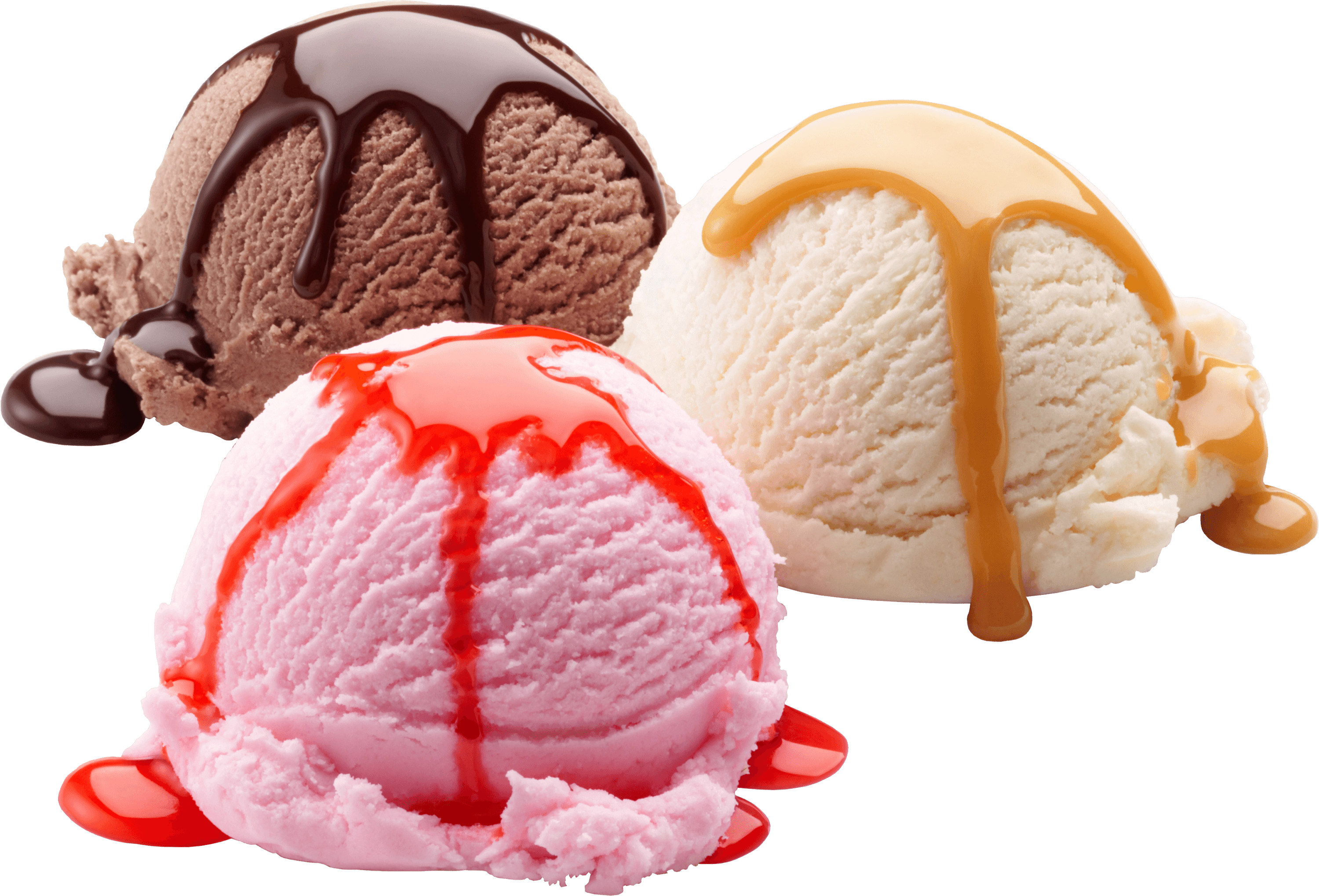 Vanilla Chocolate Strawberry Ice Cream transparent PNG.