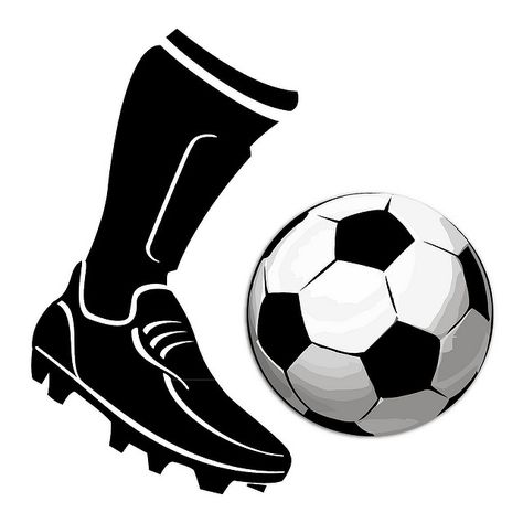 Boot Kicking Football Vector.