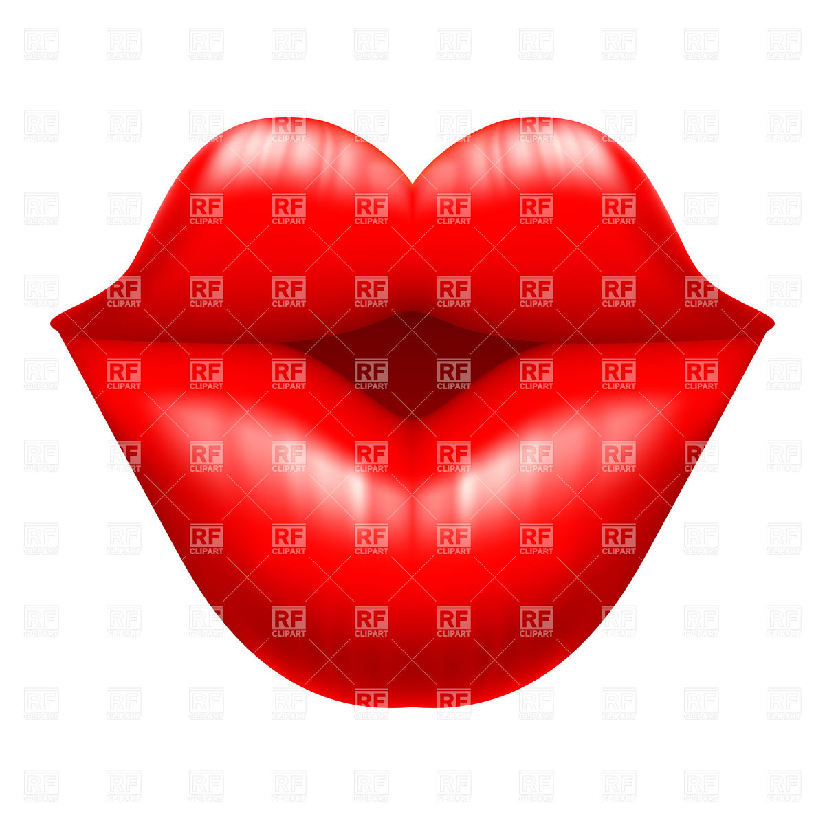 Smiling Kiss Lips Clipart.