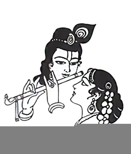 Black White Krishna Clipart.