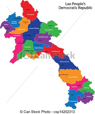 Vector Clip Art of Laos map.