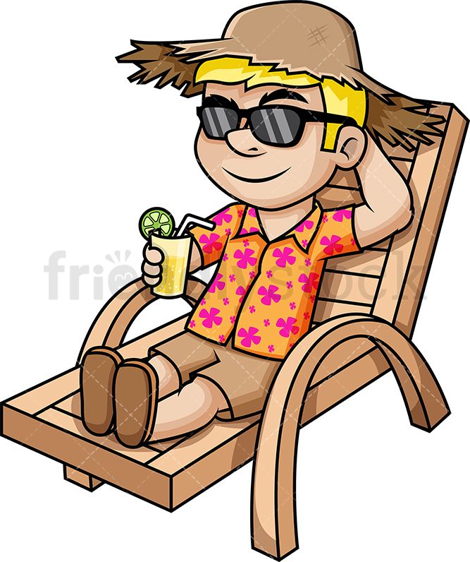 Relaxed Man Enjoying Summer Vacation.