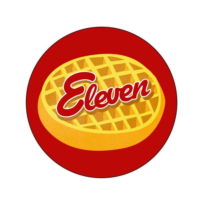 Stranger Things Eggo Waffle Button Badge.