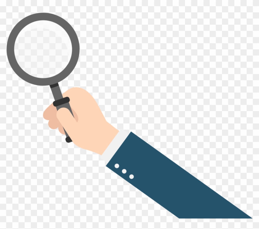 Hand Holding Magnifying Glass Vector , Png Download.