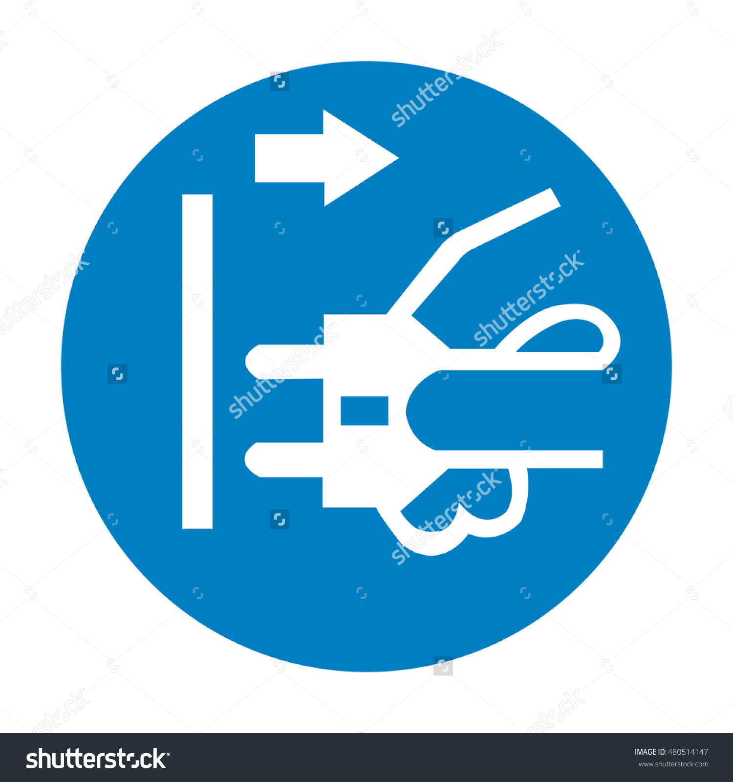 Disconnect Mains Plug From Electrical Outlet Sign Stock Vector.