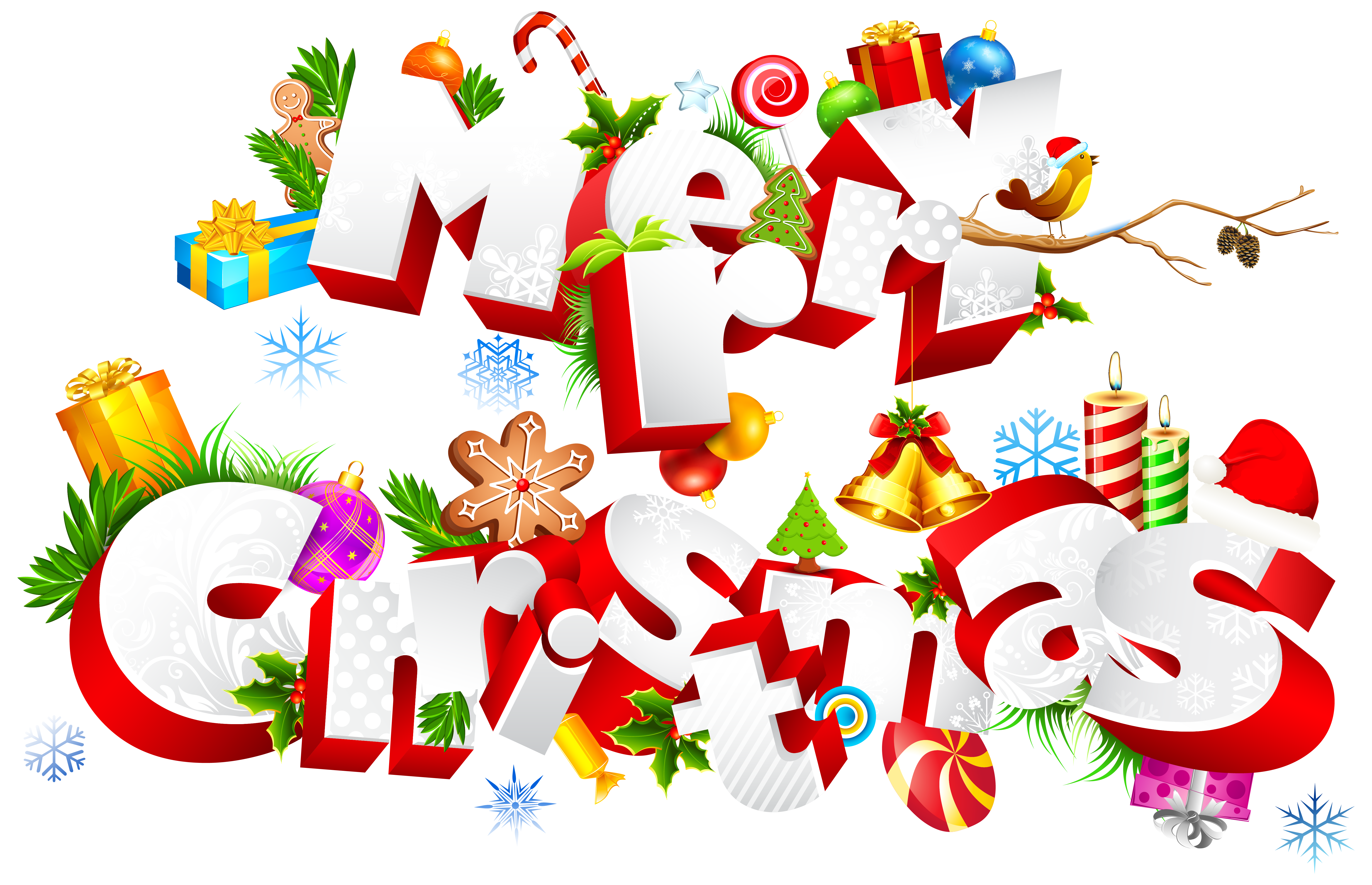 Sweet Merry Christmas PNG Clipart Image.