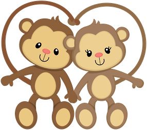 Monkey love clipart.