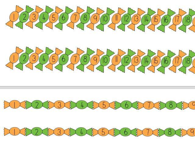 FREE Number lines to 10 and 20, sweet design, Counting.