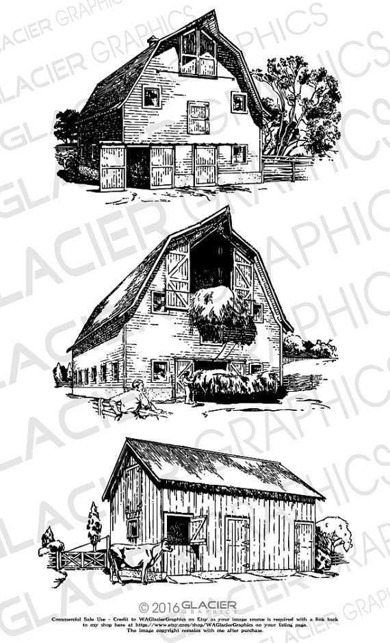 Vintage Fishing, Canoe, Fishing Pole Illustrations Clipart Digital.