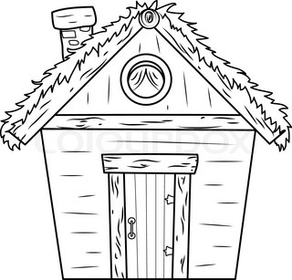 Hut Clipart Black And White.