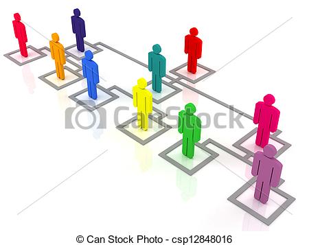 Clipart of organization chart.