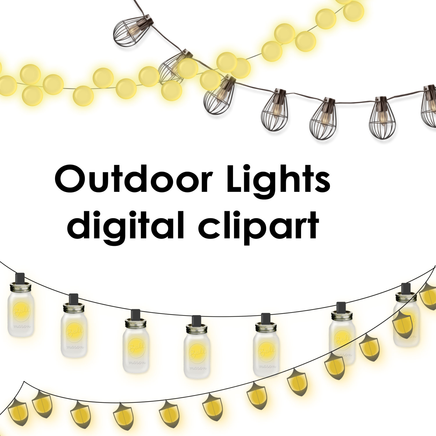 Garden Lights Clipart.