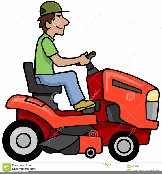 Clipart Lawn Man Mower.