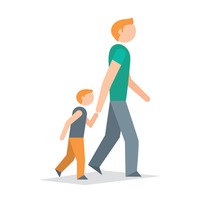 Person walking side view clipart.