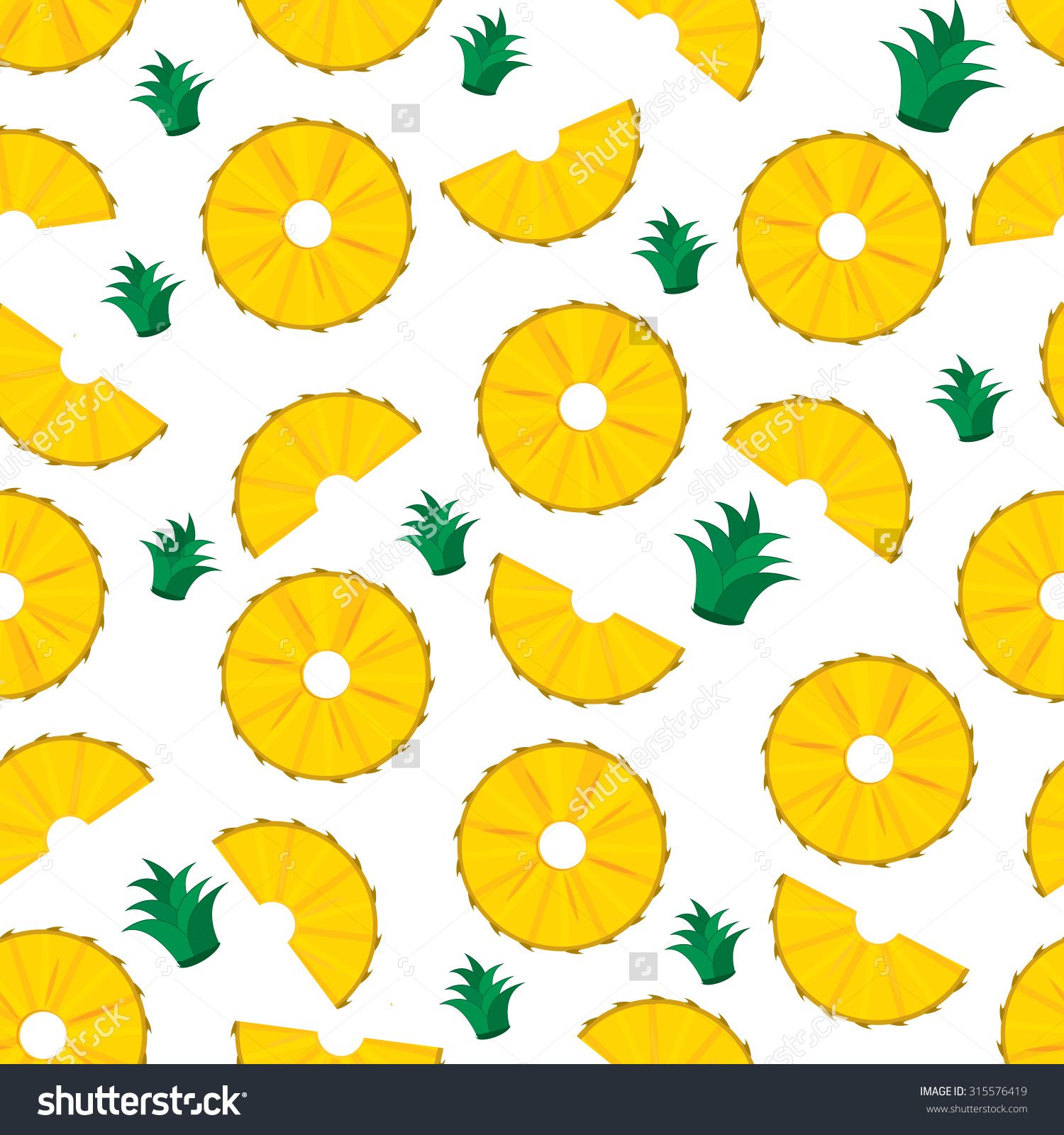 pineapple slices. summer pineapple fruit illustration.