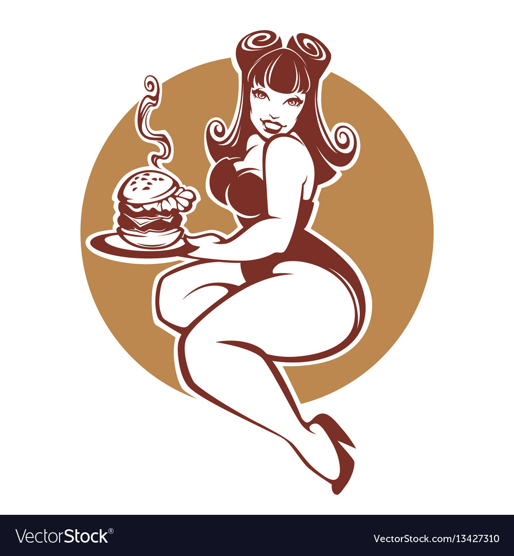 Beauty plus size pinup girl with gigantic tasty.