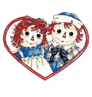 RAGGEDY ANN & ANDY wall stickers 5 prepasted decals ragdoll.