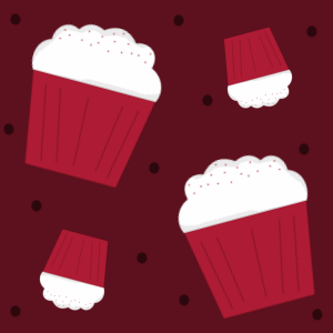 Red Velvet Cupcake Background.