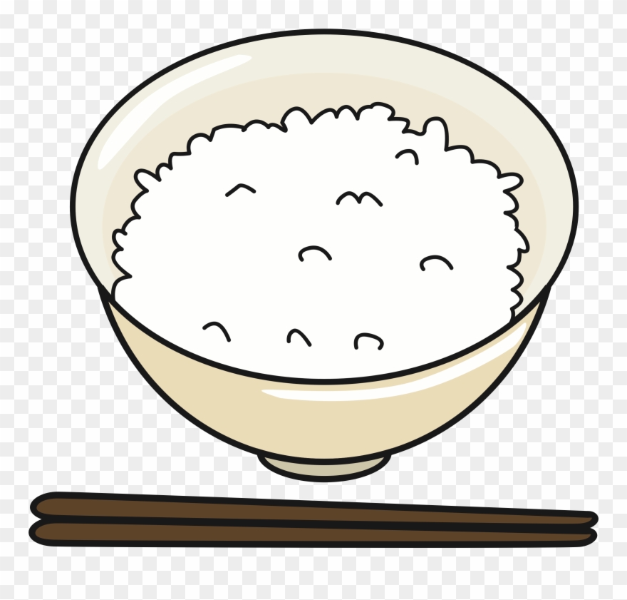 Clipart Of Rice, Big Bowl And Bowl Rice.