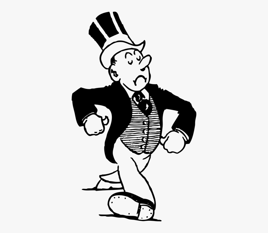 Old Mean Rich Man Cartoon Clipart.