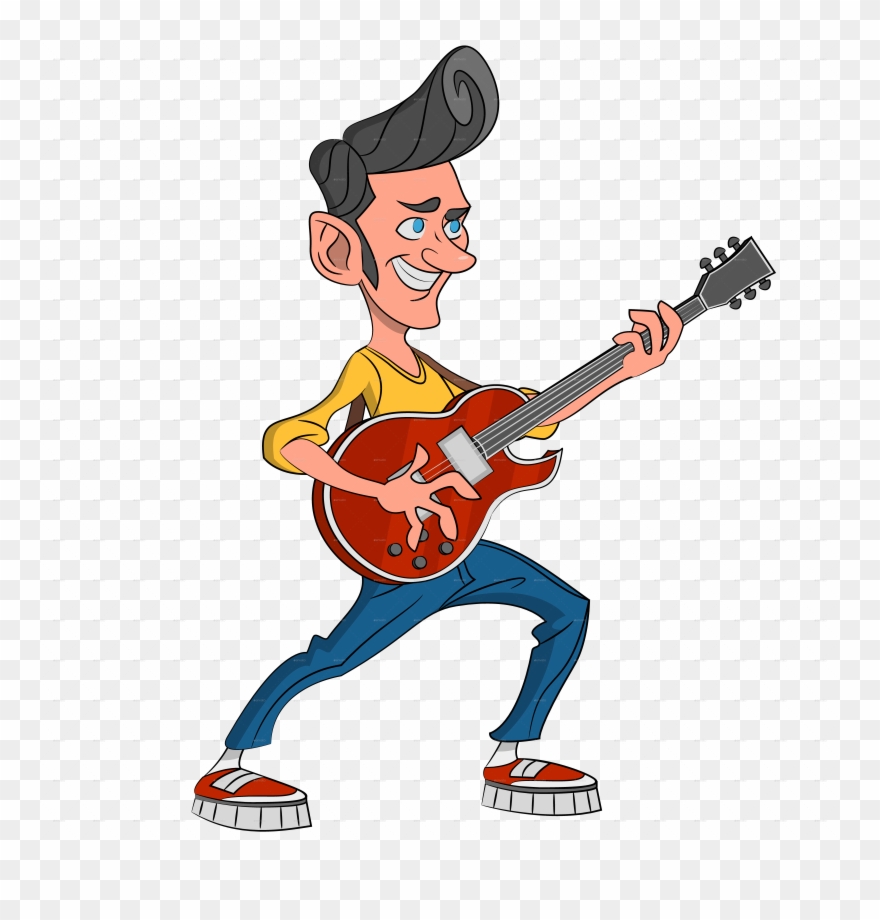 Banner Royalty Free Library Guitar Clipart Rockabilly.