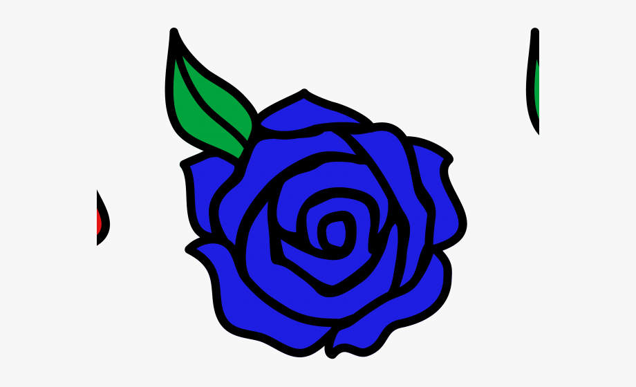 Blue Rose Clipart Easy Cartoon.