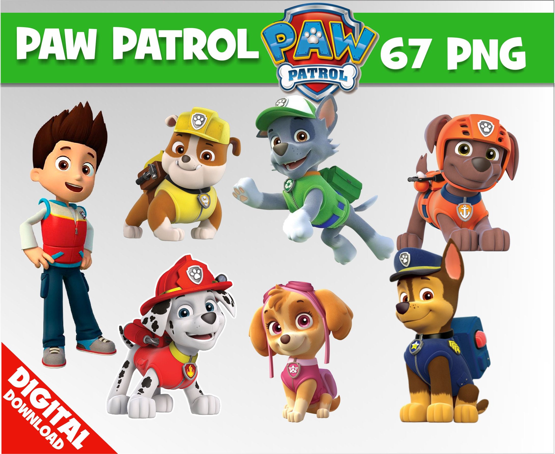 Paw patrol Clipart Images Digital Graphics transparent.