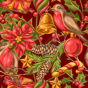 Merry Christmas seamless pattern.