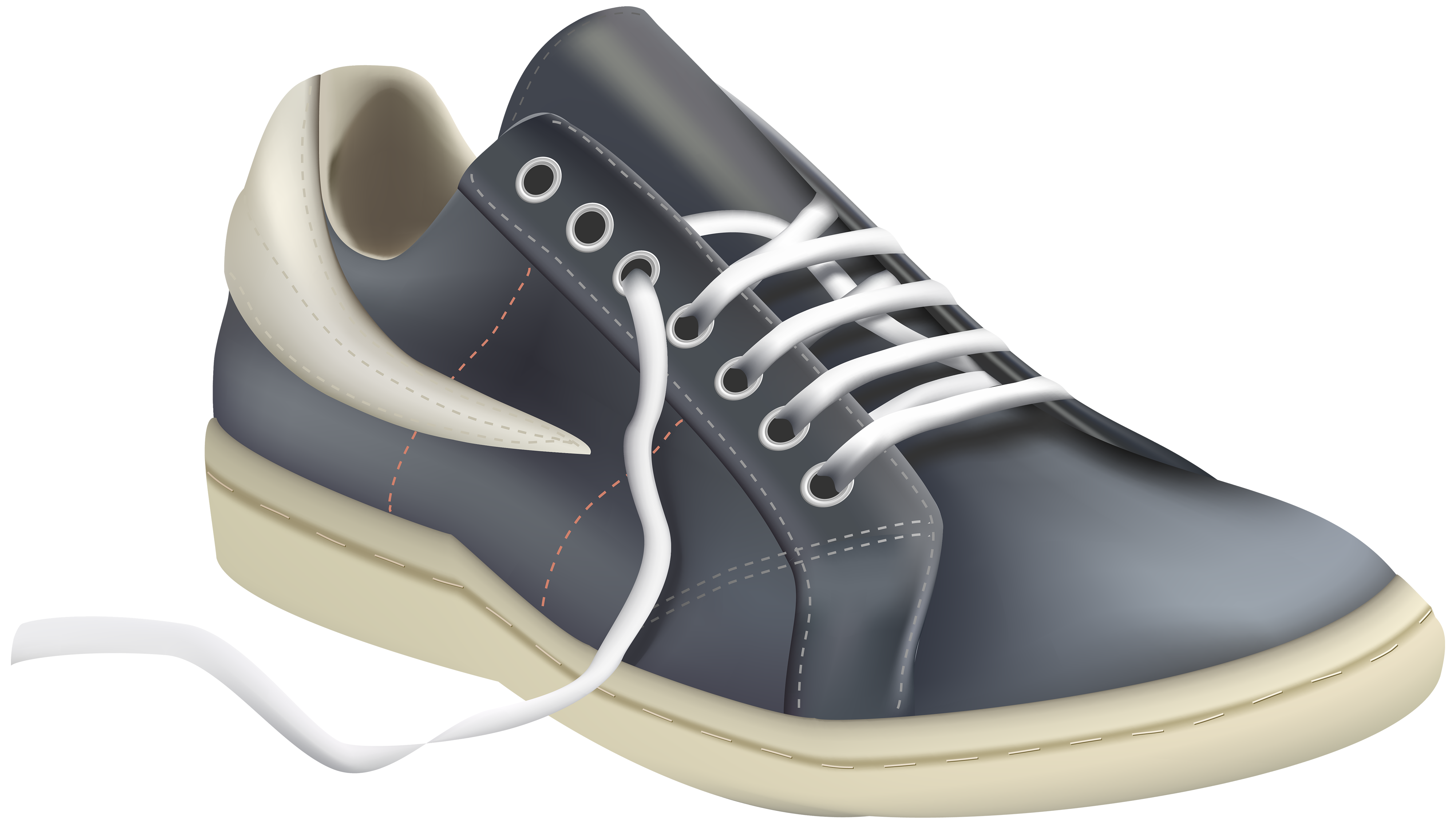 Grey Men Sport Shoe PNG Clipart.