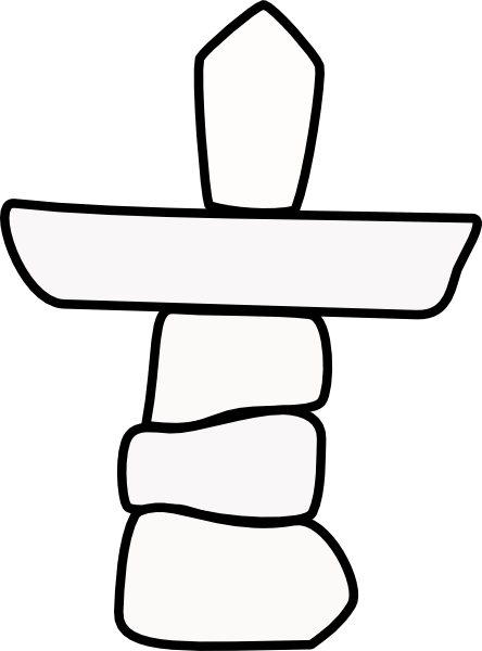 Nunavut Canada Inukshuk No Colour Clip Art at Clker.com.