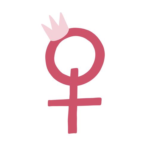 Pink female gender symbol vector.