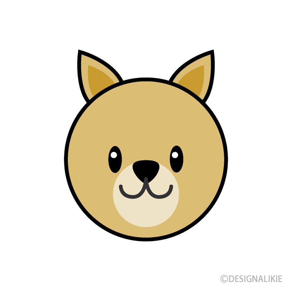 Free Simple Dog Face Clipart Image｜Illustoon.