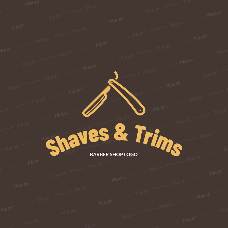 Simple Logo Maker for a Barber Shop Featuring a Straight Razor Clipart  1153h 157.