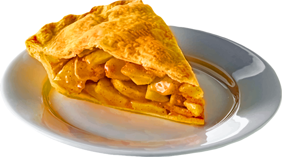 HD Apple Pie Slice Plate Food Sweet Tasty Pastry.