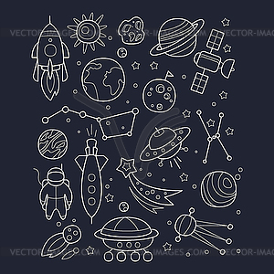 Space And Cosmic Objects Black White Wallpaper.