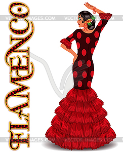 Flamenco. Elegant spanish dancing girl . Flamenco party.