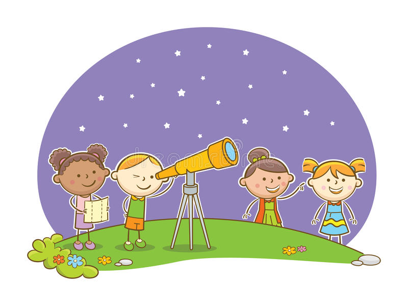 Telescope clipart night activity.