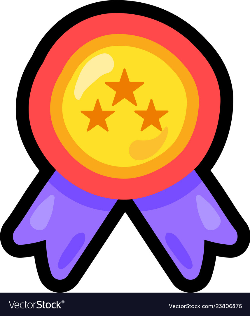 Medal cartoon color sticker.